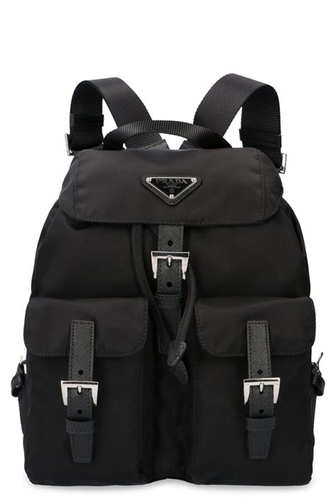 prada classic leather-trimmed nylon backpack|prada nylon backpack sale.